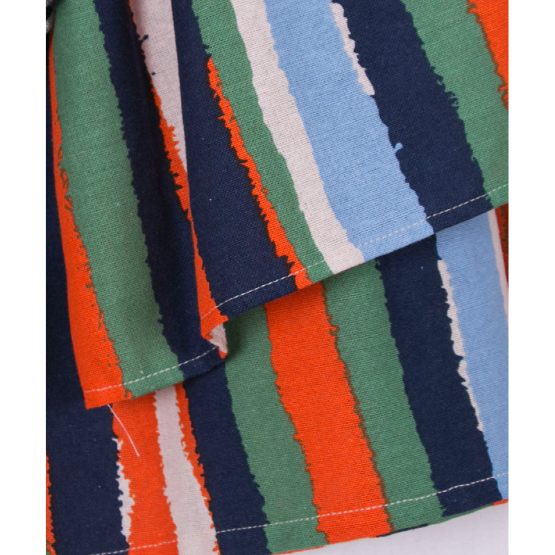 Jupe Noire Rayée Rouge Bleu Vert SYM Taille 36 - Style Plissé, Taille Élastiquée - Occasion